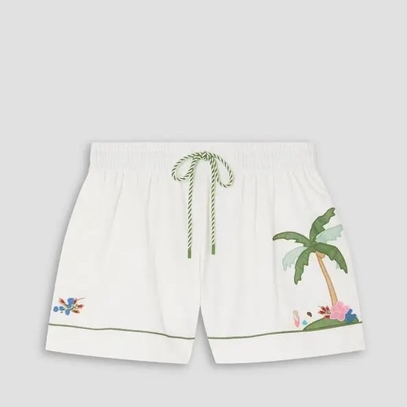 Zimmerman Clover Appliquéd Palm Tree cotton shorts size 2 - Picture 3 of 11